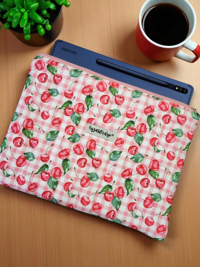 Puffy iPad/Tablet Sleeve - Cherry Gingham | Ayza Stüdyo